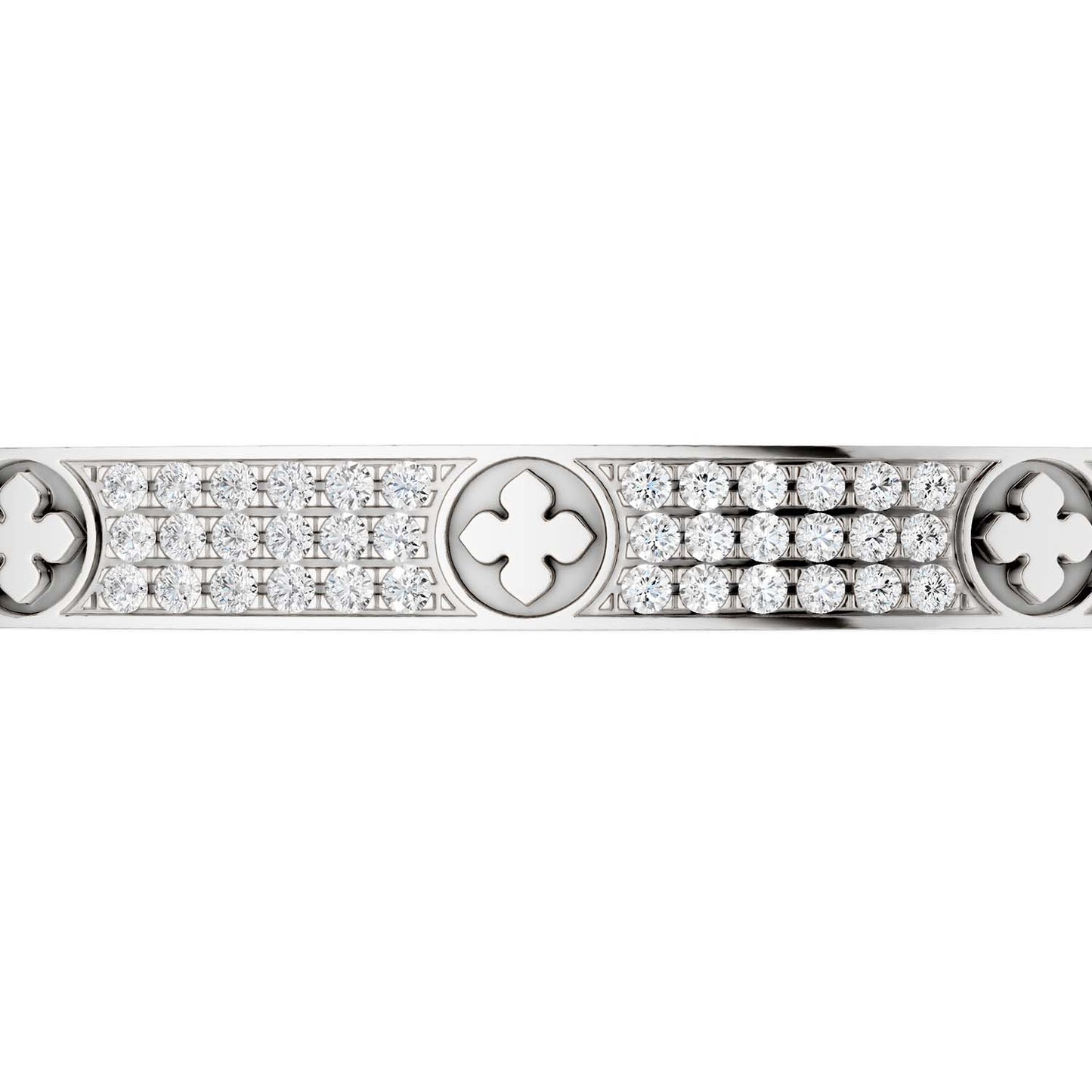 La Fleur 3-Diamond Rows Round Bangle