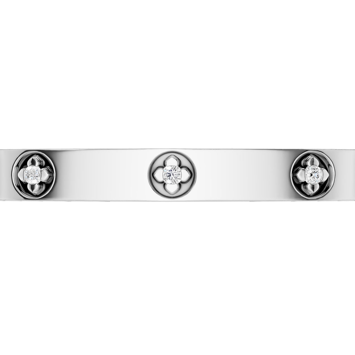 La Fleur 5mm 12-Diamonds Round Bangle