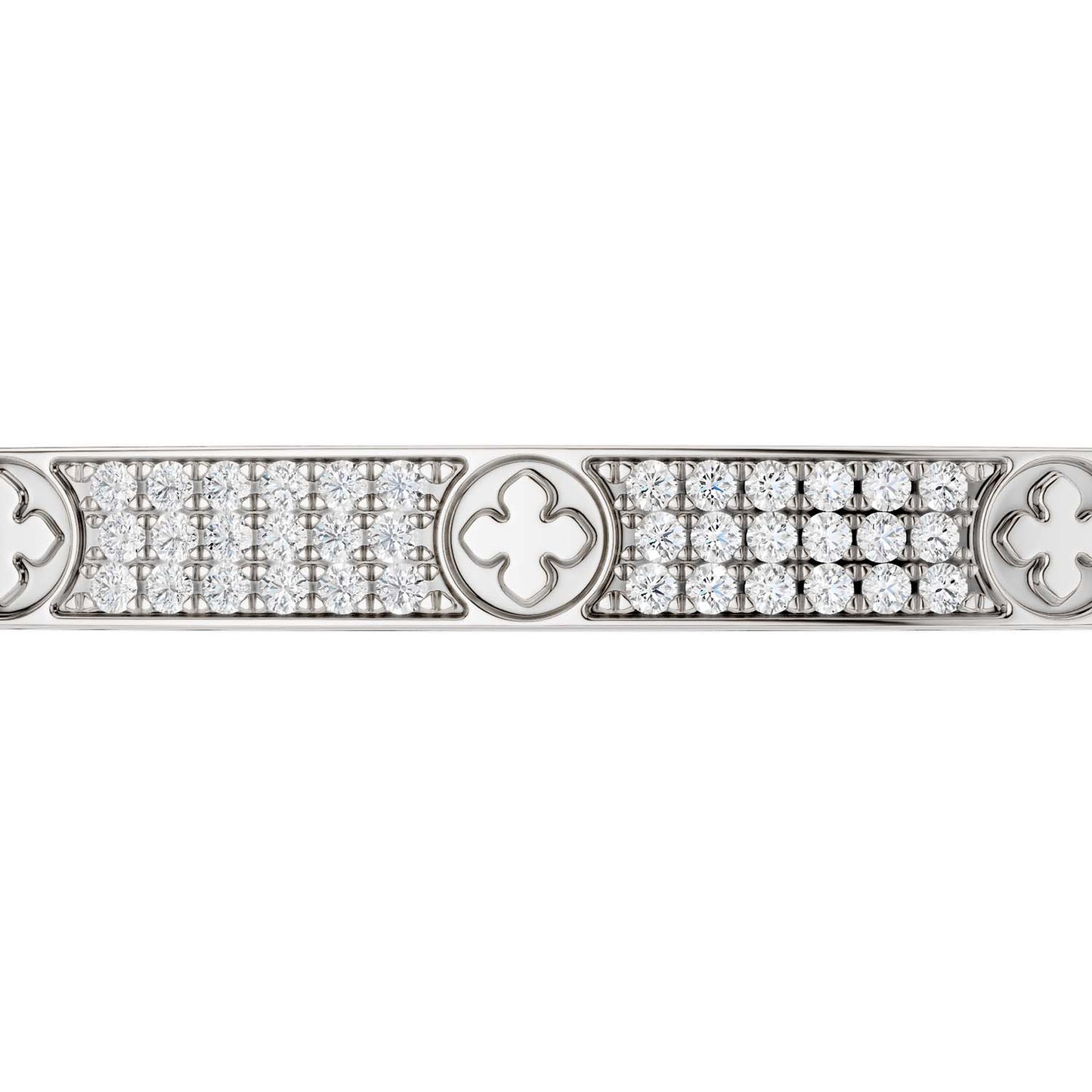 La Fleur 3-Diamond Rows Square Bangle