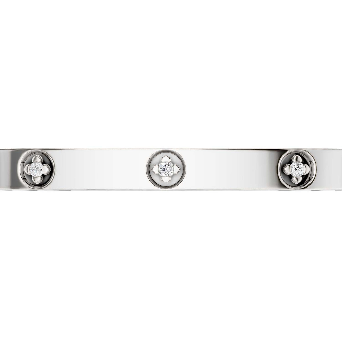 La Fleur 5mm 12-Diamonds Square Bangle