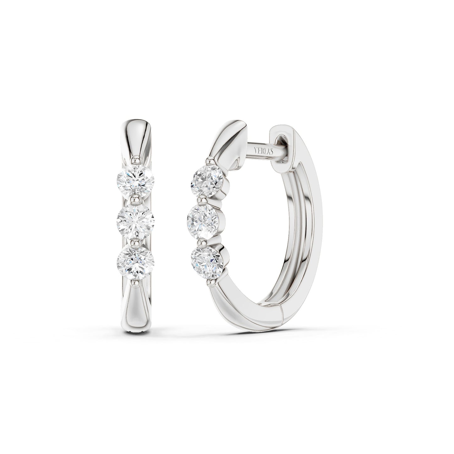 Tri-stone Hoops