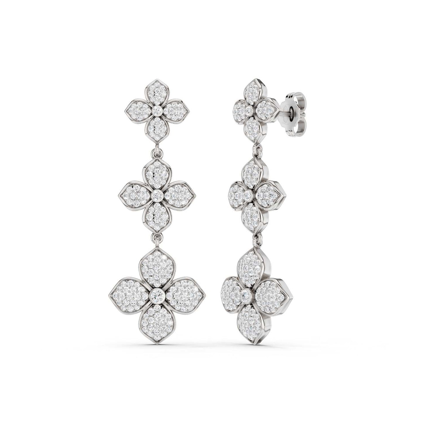 La Fleur 2 Diamond Radiant Drop Earrings