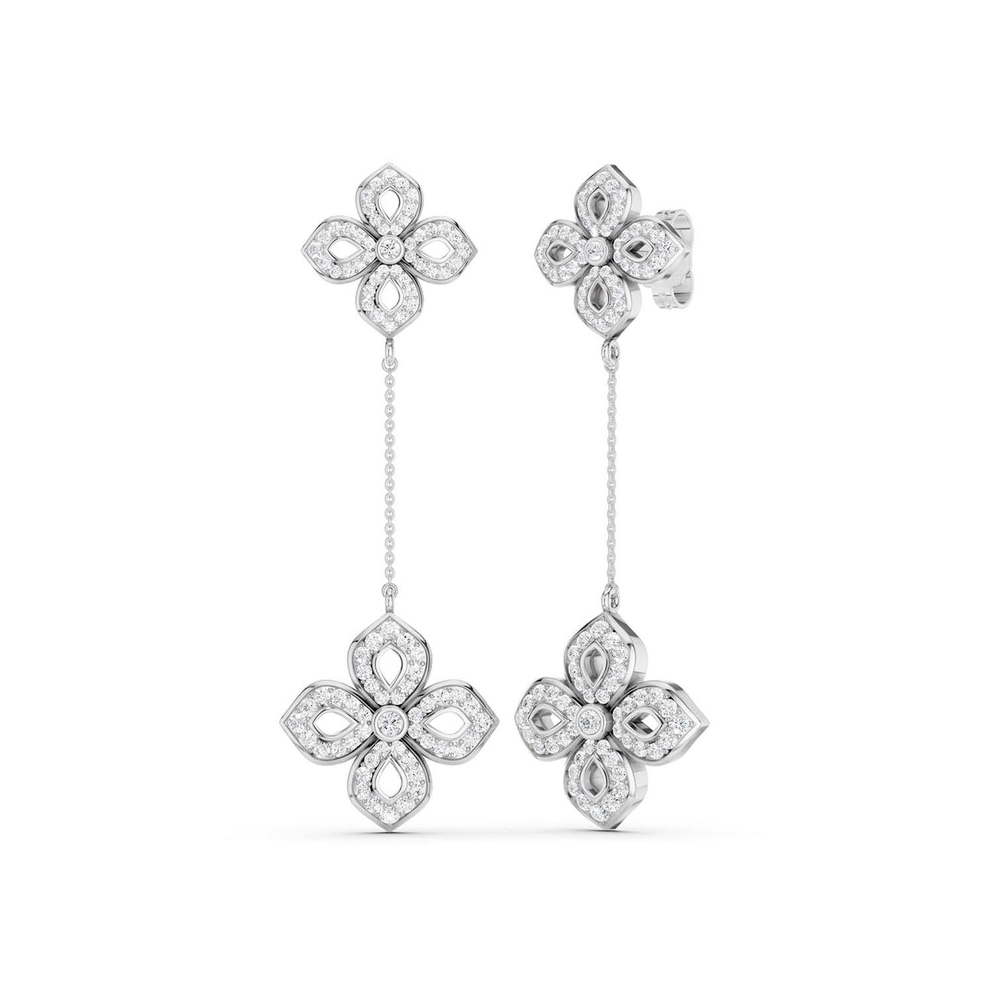 La Fleur Diamond Drop Silhouette Earrings