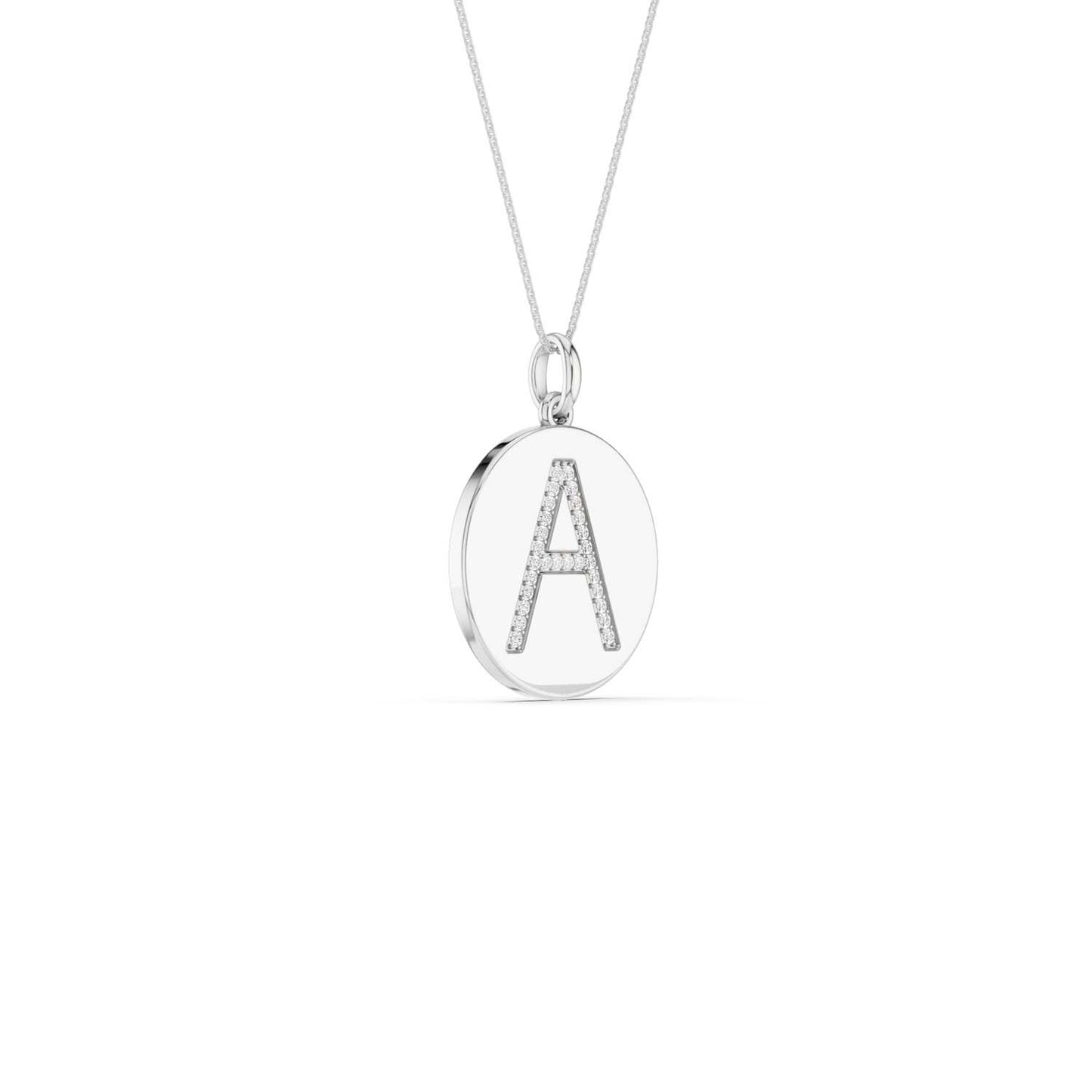 Diamond Initial Disc Necklace