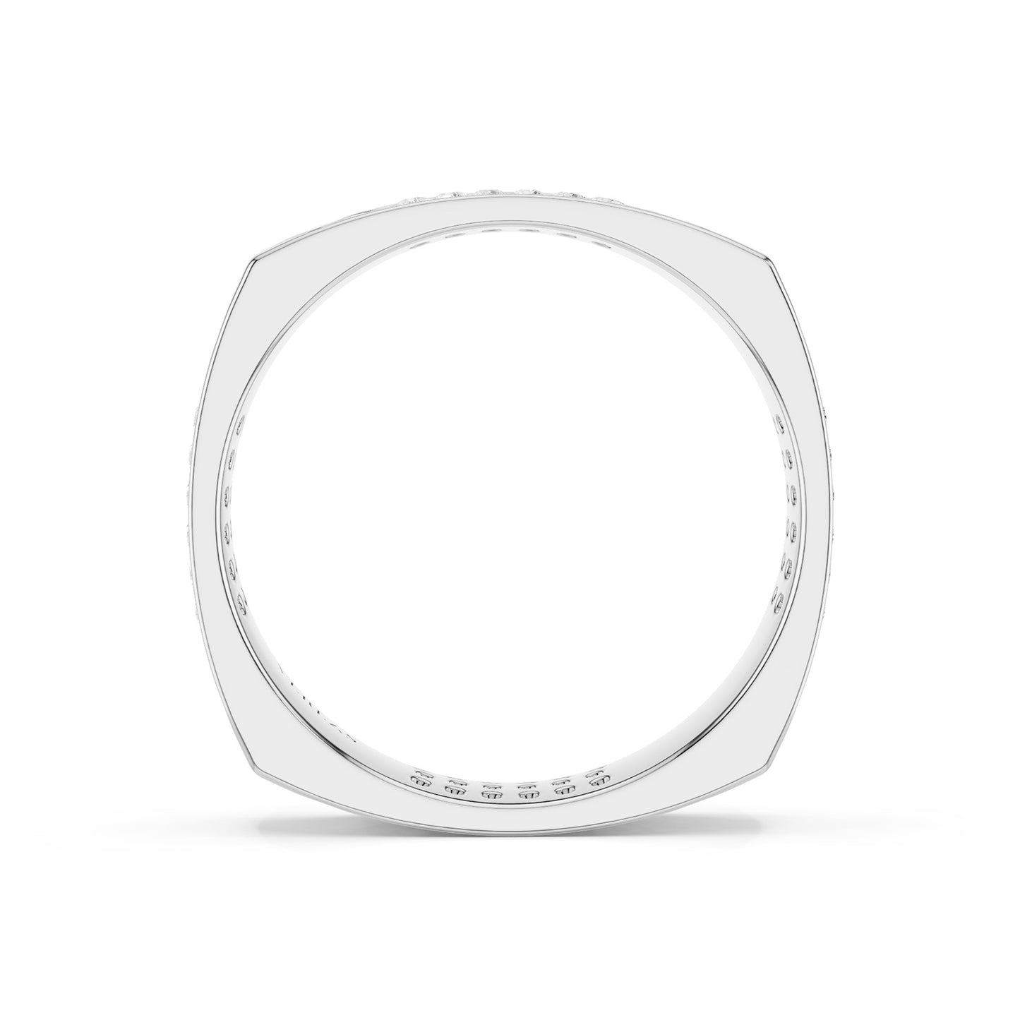 La Fleur 4mm 4-Diamond Rows Square Band