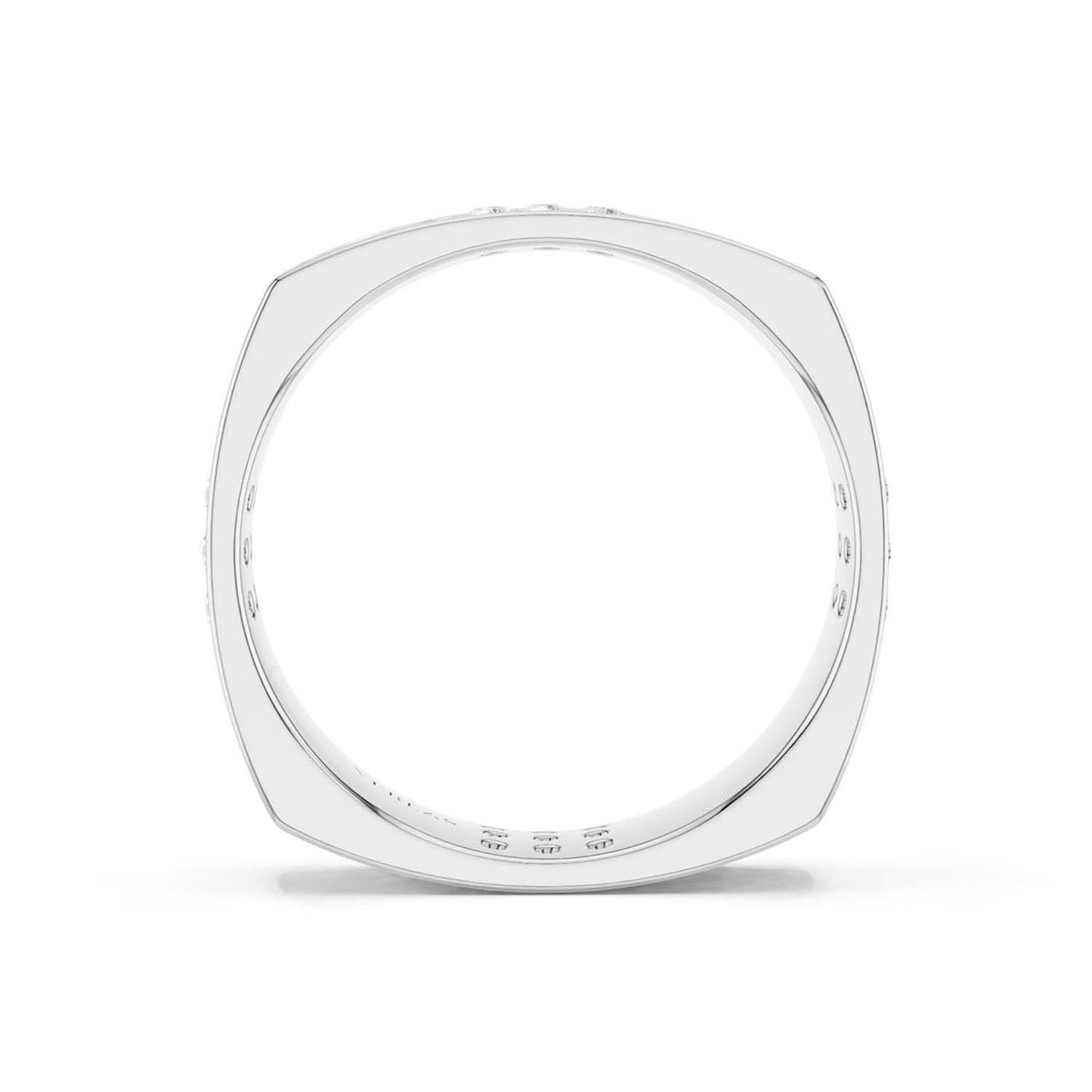 La Fleur 5mm 4-Diamond Rows Square Band