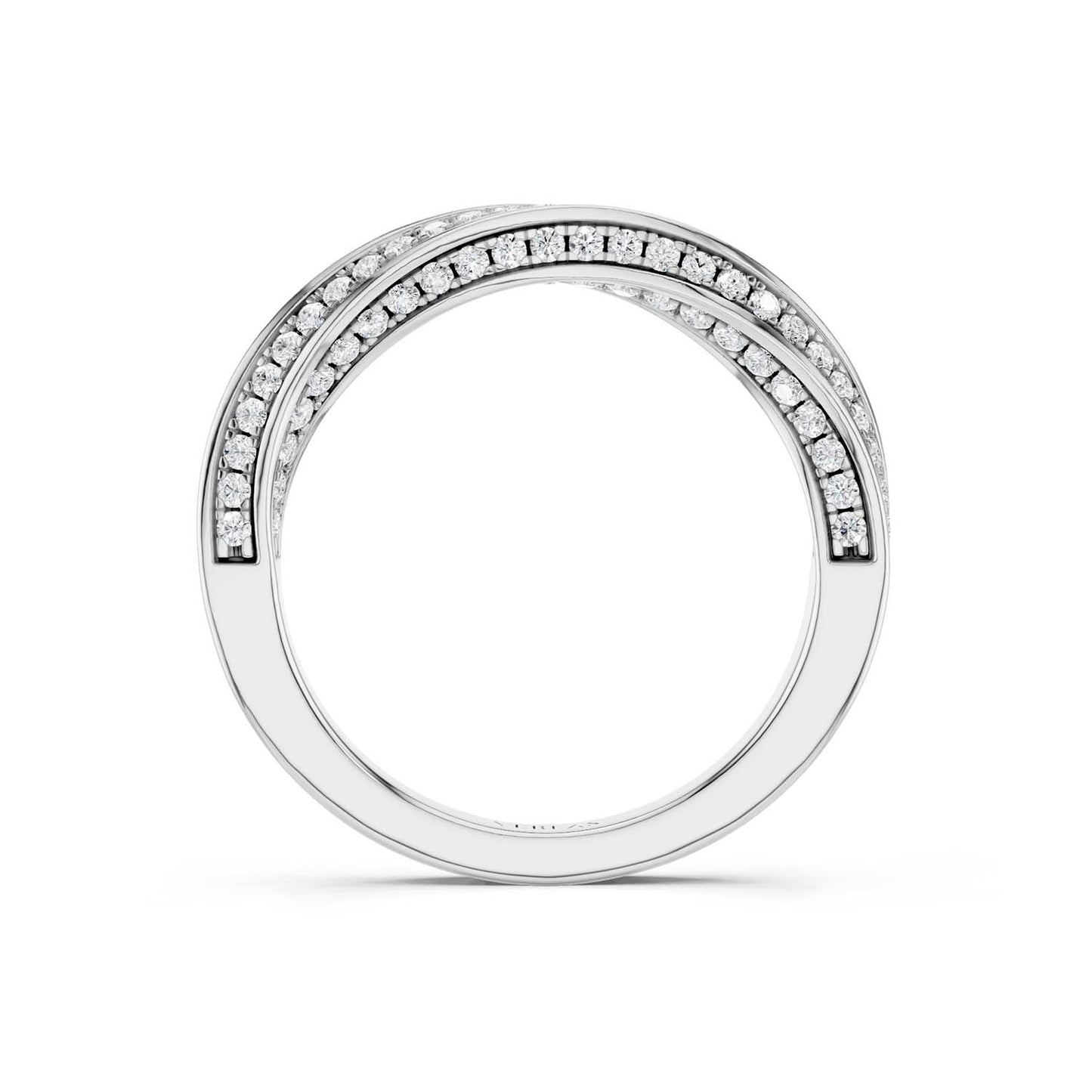 Half Swirl Diamond Ring