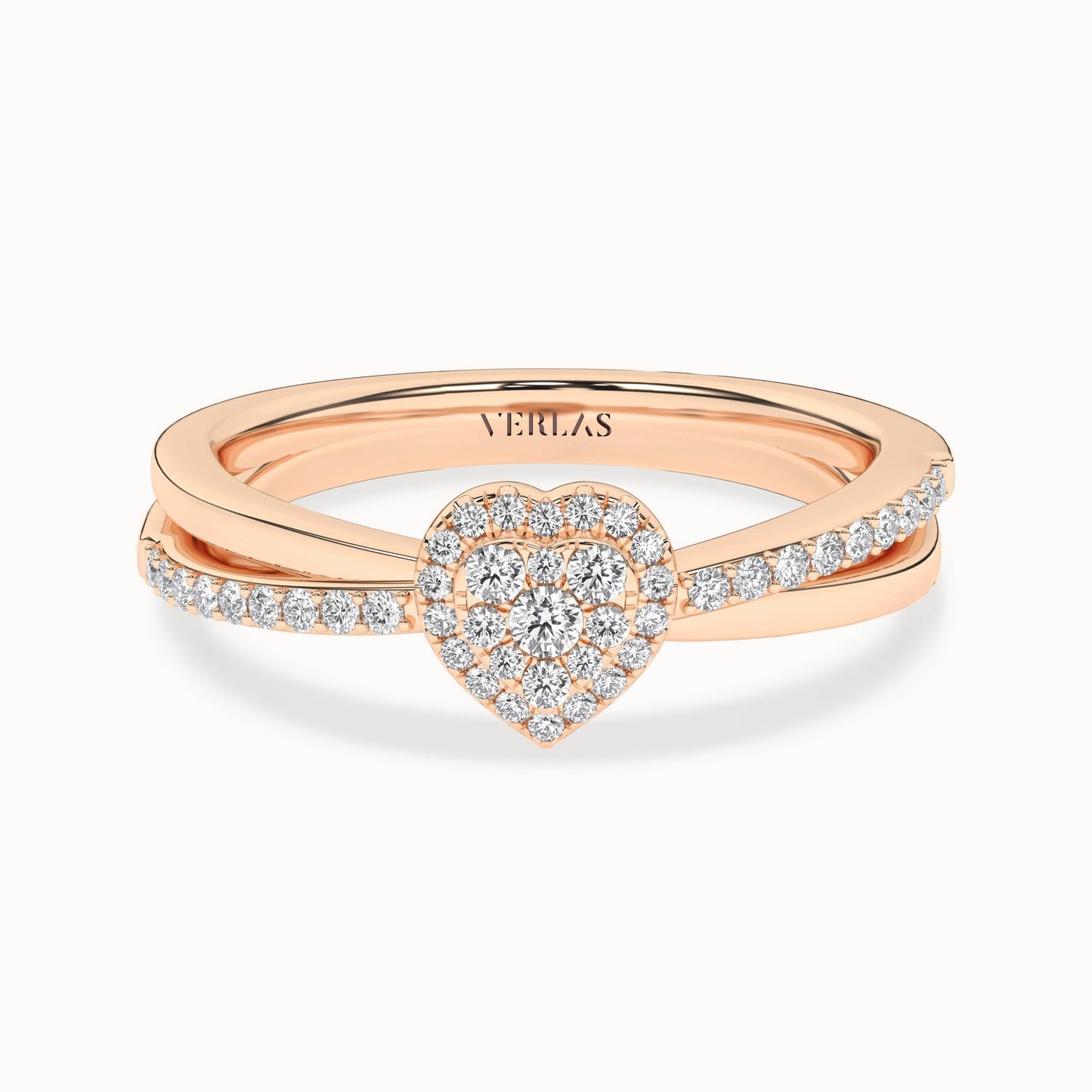 My Crossover Heart Halo Ring