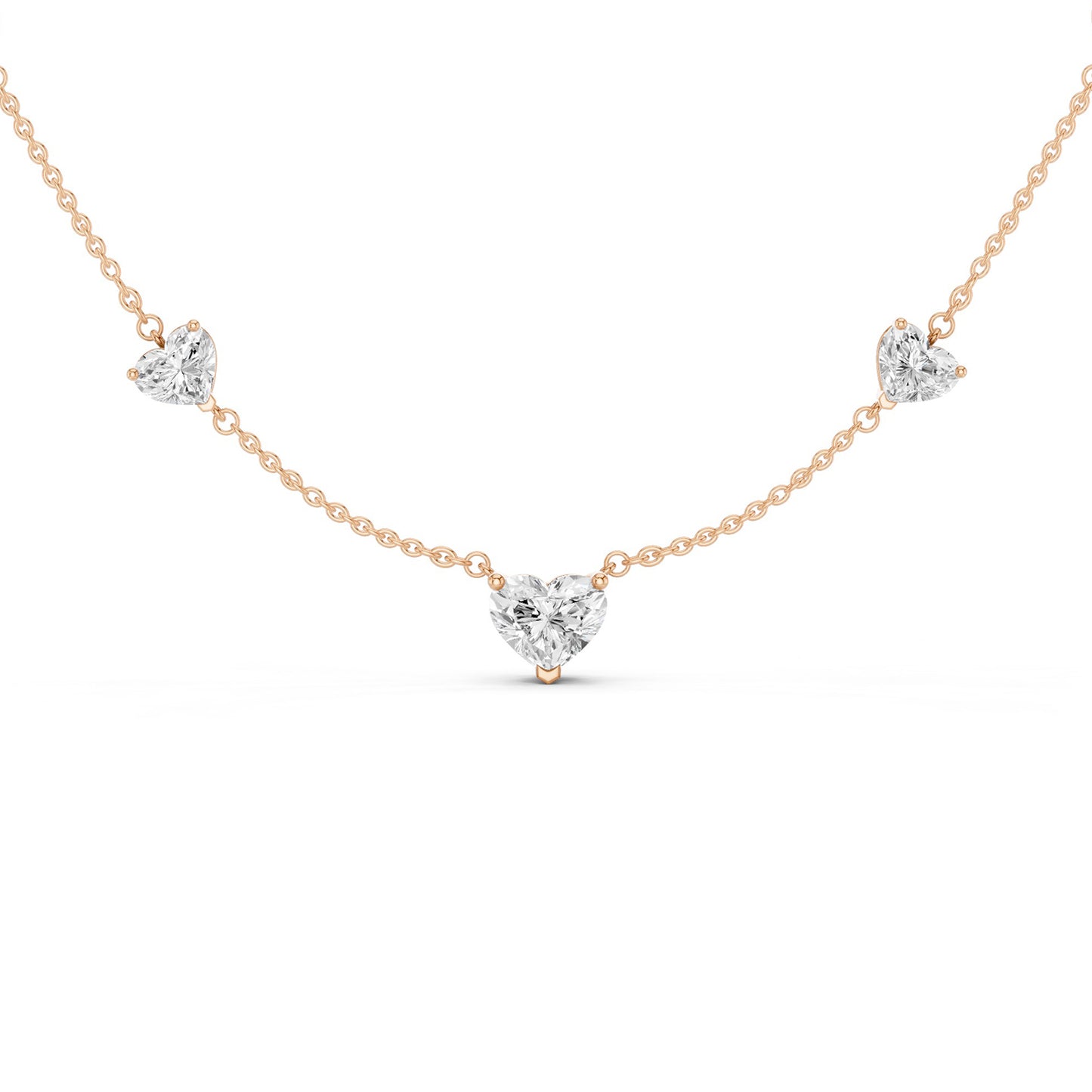 5 Heart Stationed Necklace