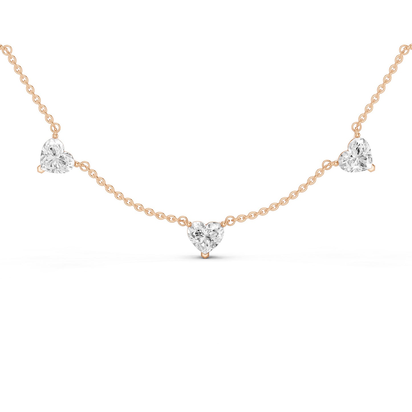 7-Stone Heart Diamond Necklace
