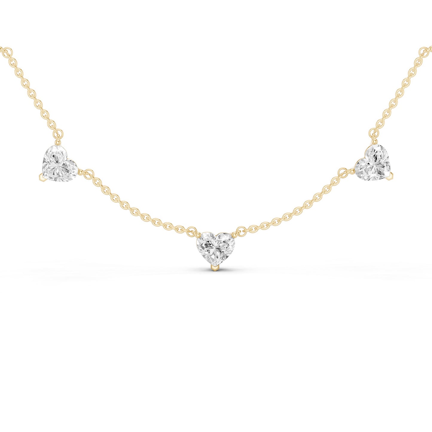 7-Stone Heart Diamond Necklace