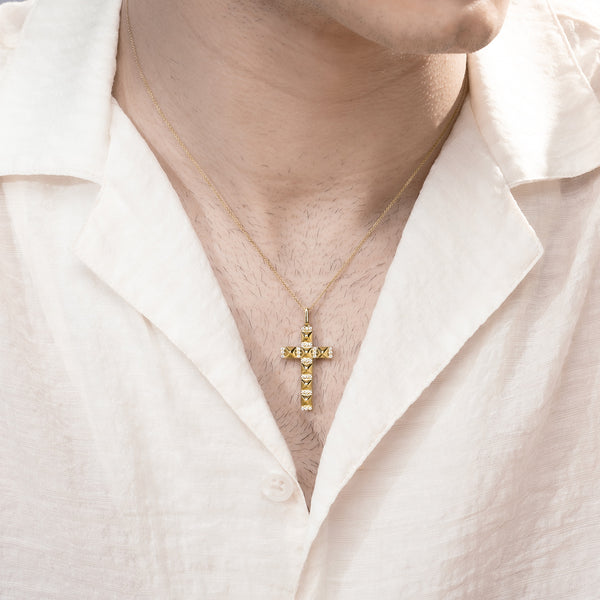 Pyramid Cross Pendant Necklace