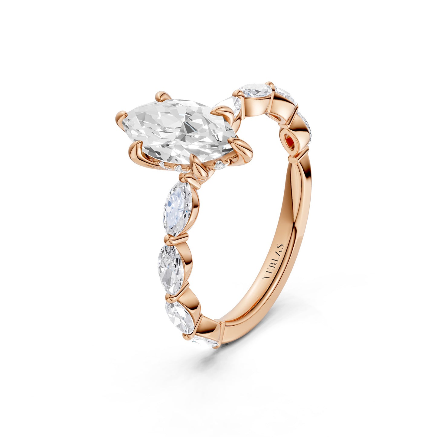 Marquise Hidden Halo Diamond Ring