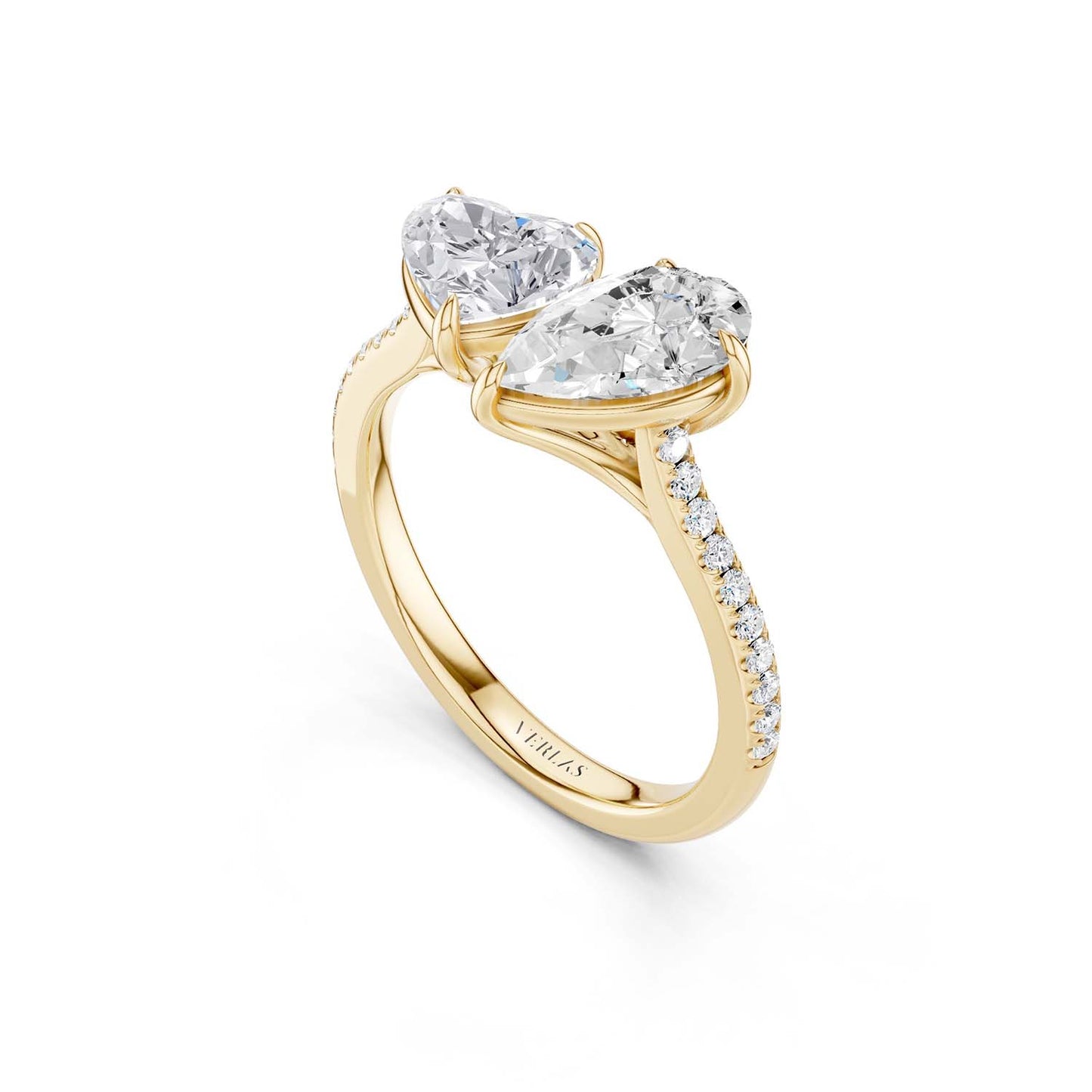 Heart Pear Two Stone Diamond Ring