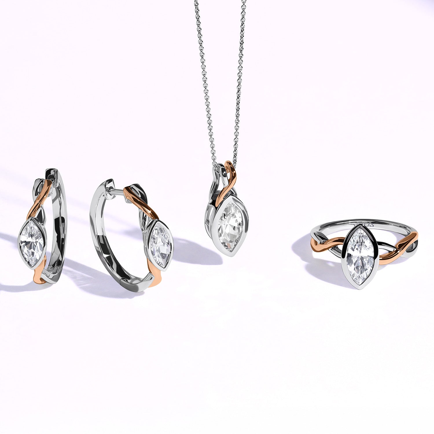 Twisted Bezel Marquise Diamond Ring