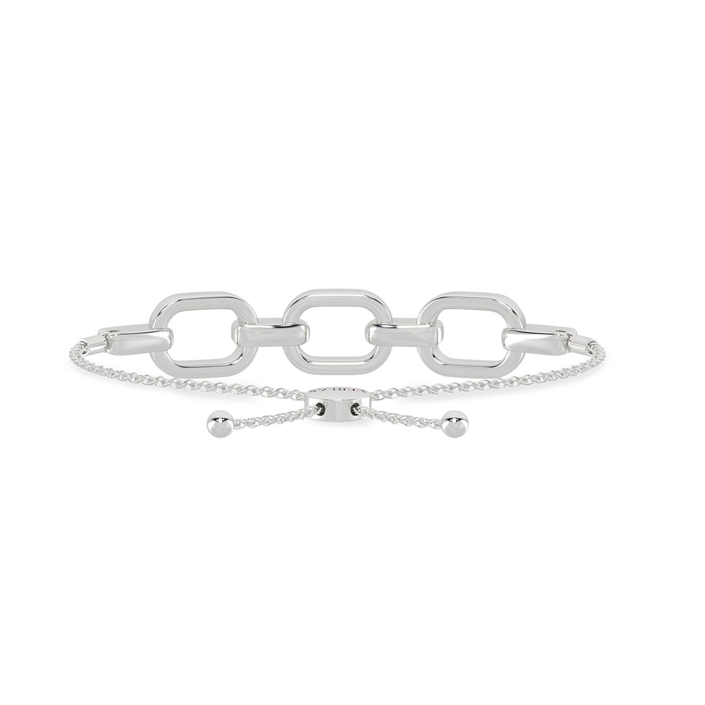 Together Forever 3-Gold Diamond Links Bolo Bracelet