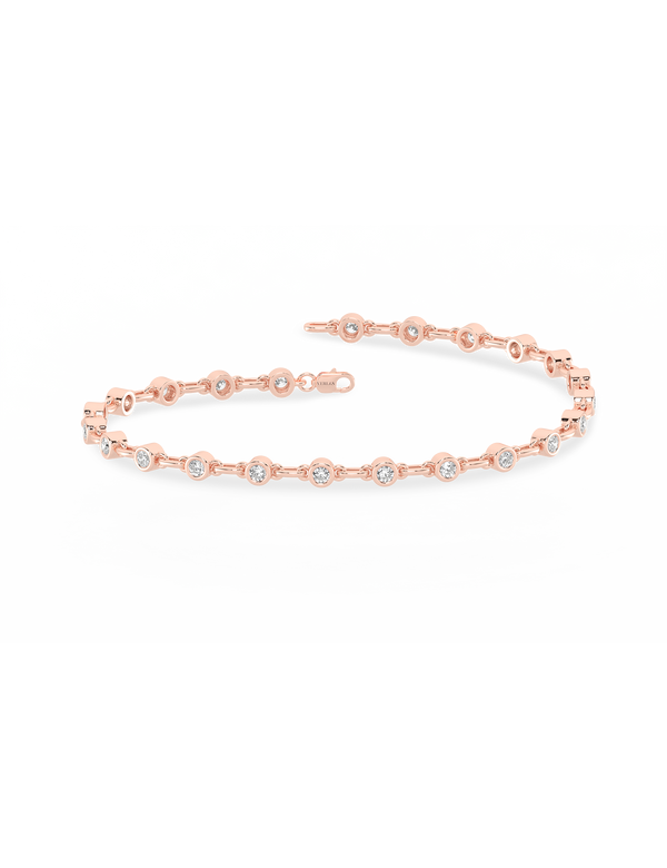 Atmos Bezel Set Diamond Bracelet rose gold