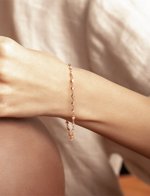 Atmos Bezel Set Diamond Bracelet rose gold hover