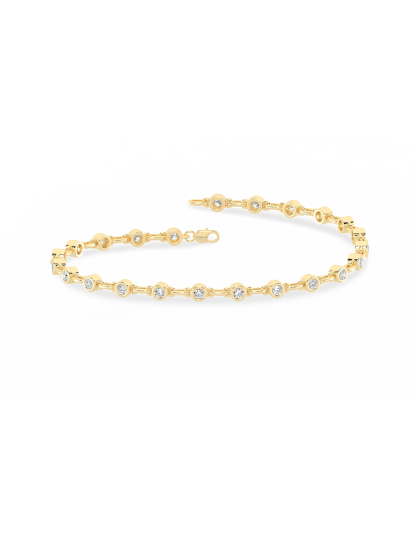 Atmos Bezel Set Diamond Bracelet yellow gold