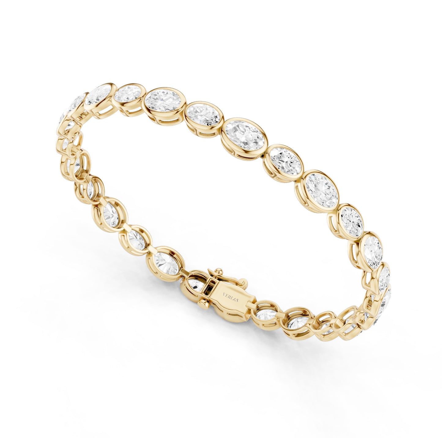 Asymmetrical Bezel-set Oval Tennis Bracelet