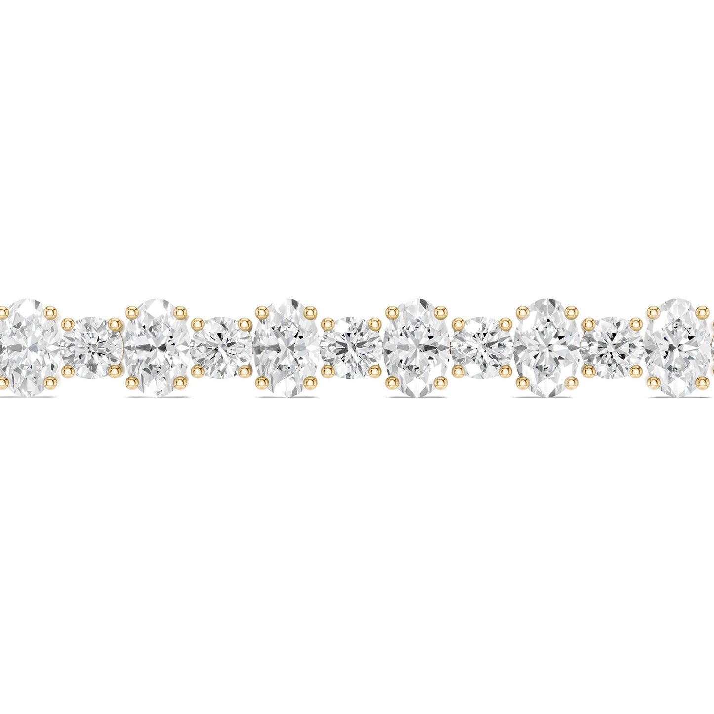 Alternating Oval & Round Diamond Tennis Bracelet
