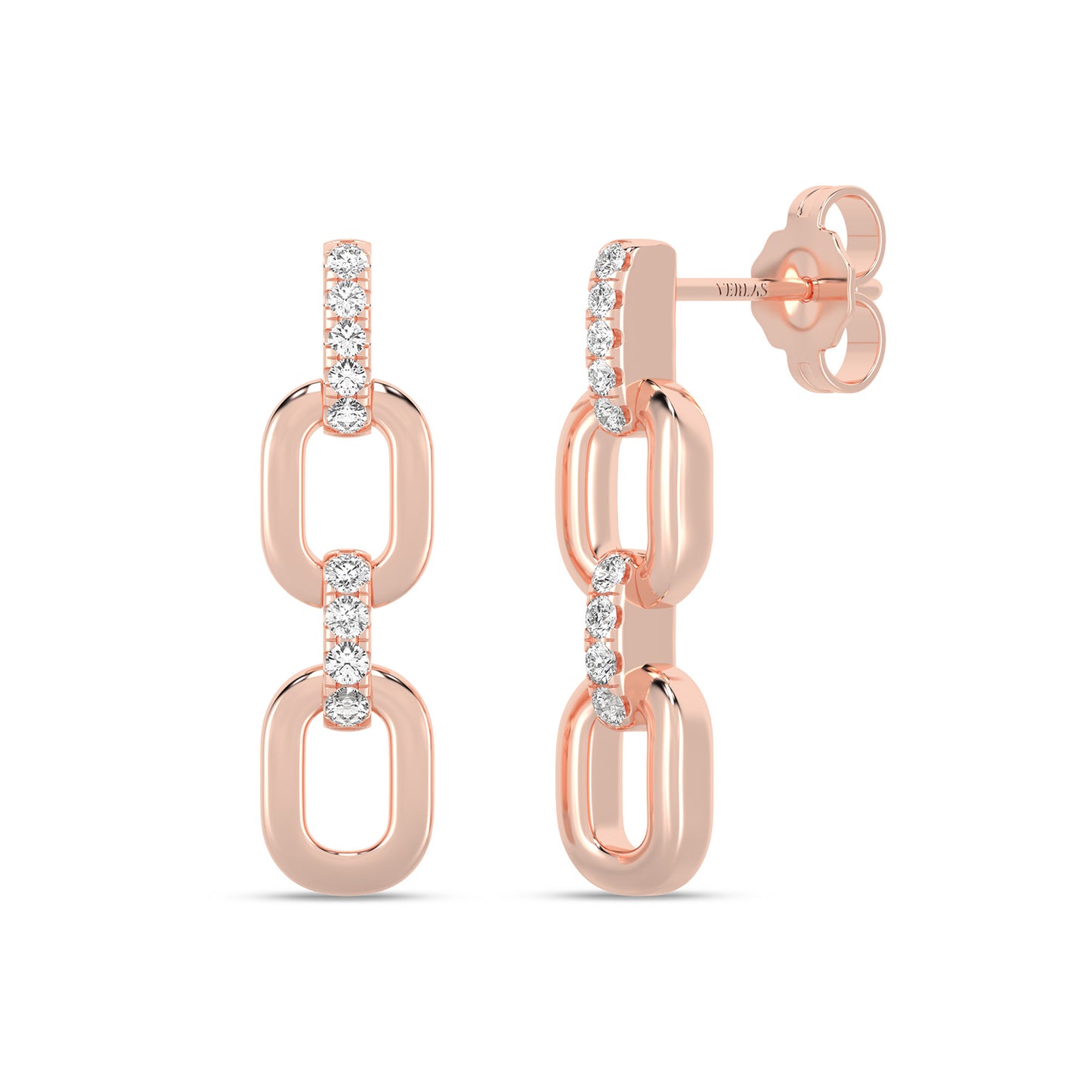 Together Forever 2-Diamond Links Drop Earrings