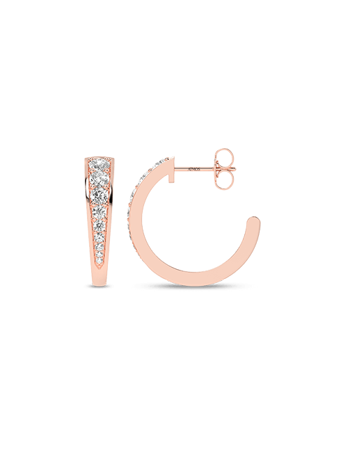 Atmos Diamond Open Hoops rose gold
