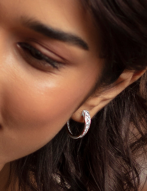 Atmos Diamond Open Hoops white gold hover