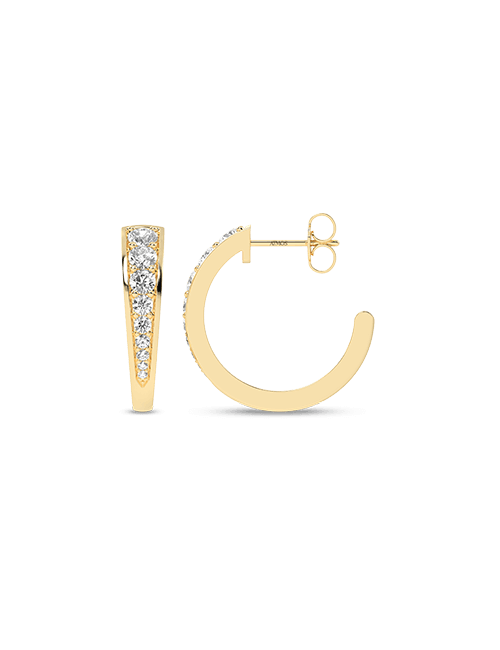 Atmos Diamond Open Hoops yellow gold