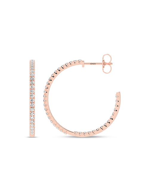 Petite Inside Out Atmos Diamond Hoops rose gold