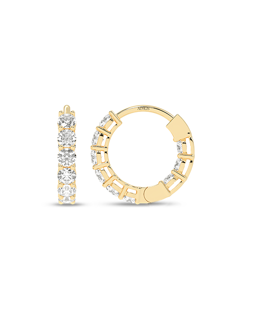 Atmos Diamond Radiant Huggies yellow gold