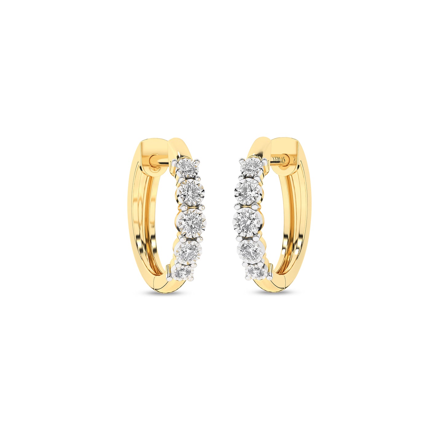 Graduated Radiant Huggie Hoops