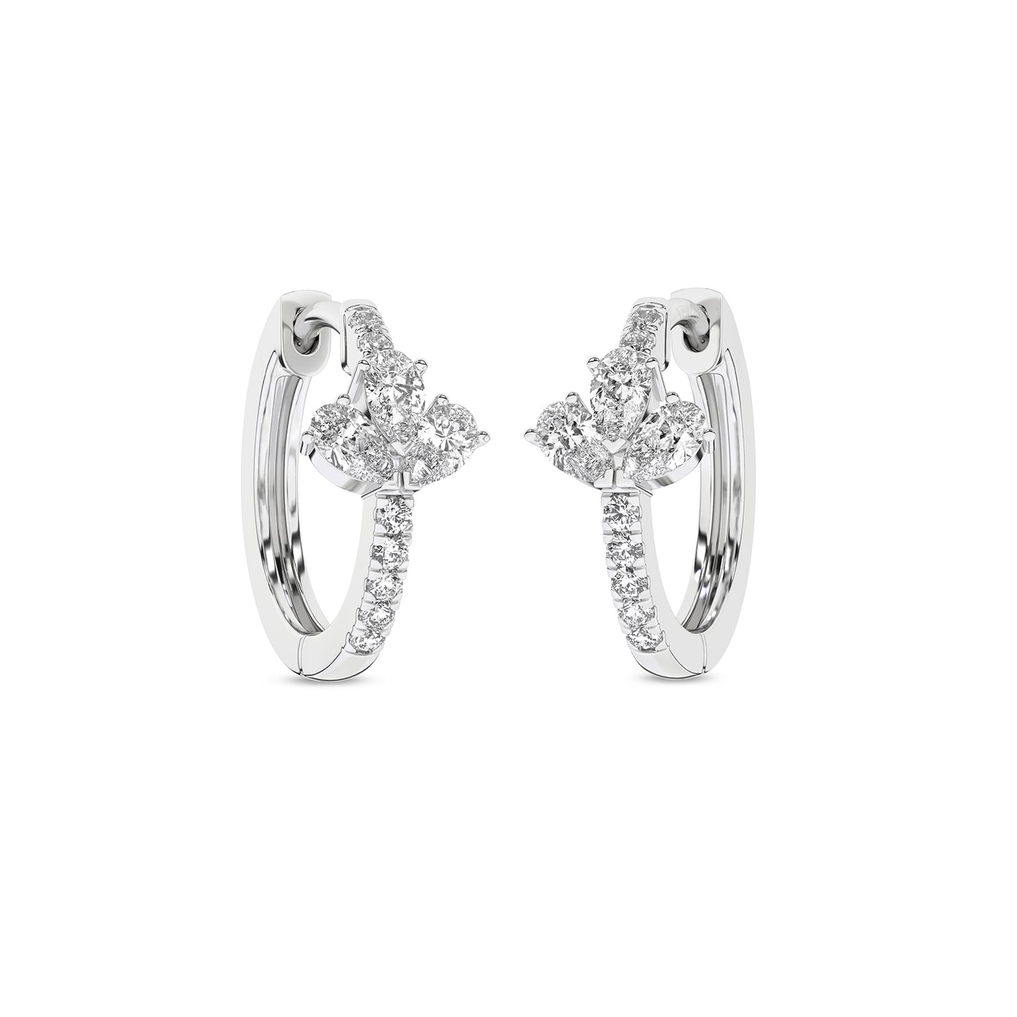 3 Pear Radiant Huggie Hoops
