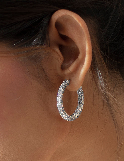 Atmos Diamond Charming Hoops white gold hover