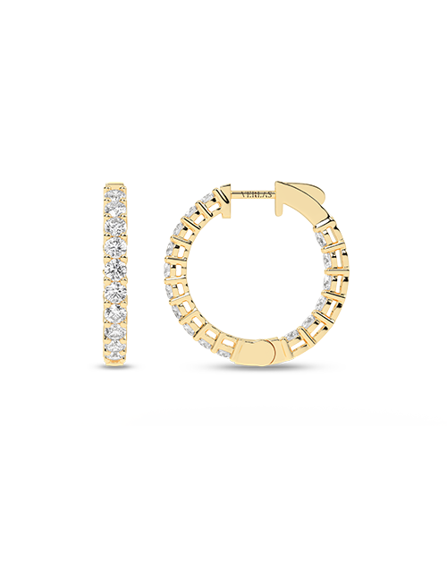 Atmos Diamond Charming Hoops yellow gold
