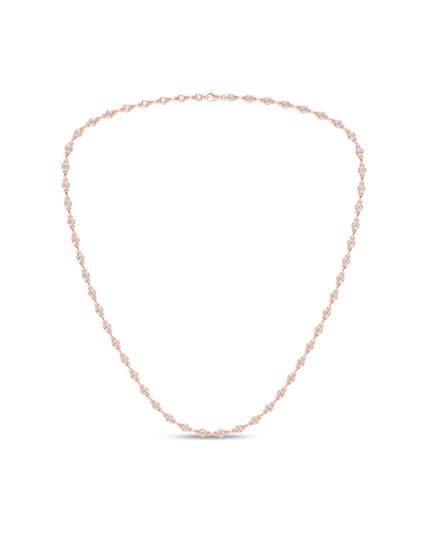 Atmos Bezel Set Diamond Necklace rose gold