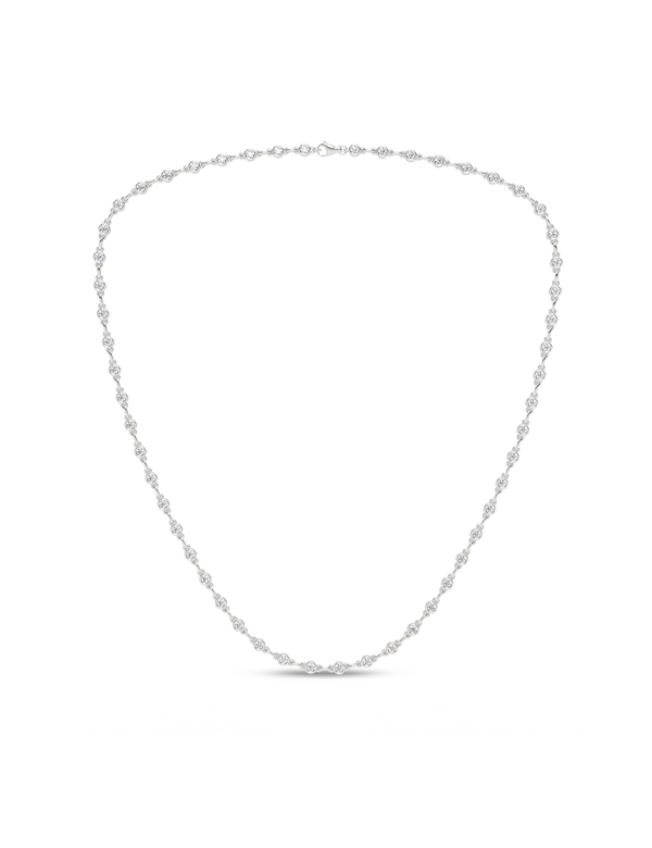 Atmos Bezel Set Diamond Necklace white gold