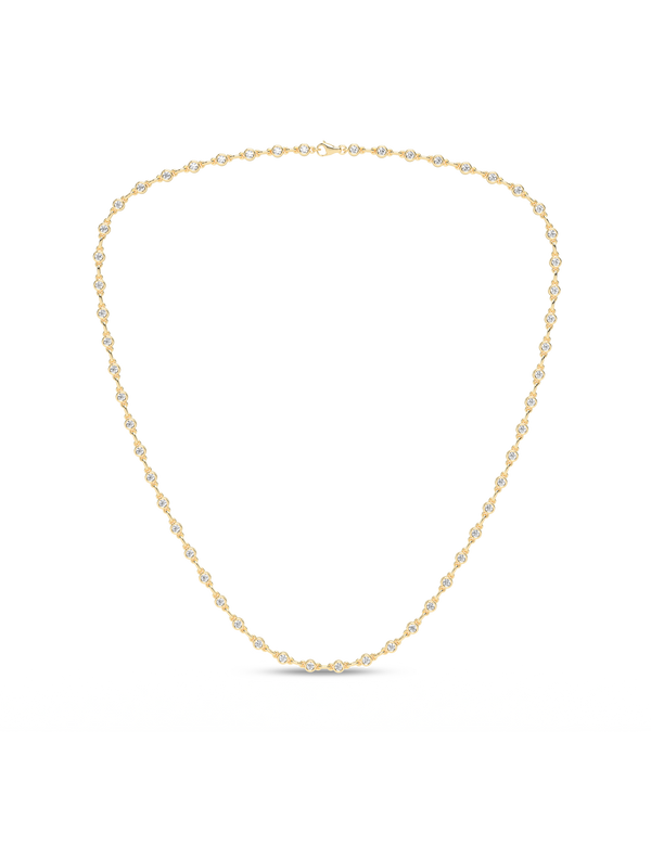 Atmos Bezel Set Diamond Necklace yellow gold