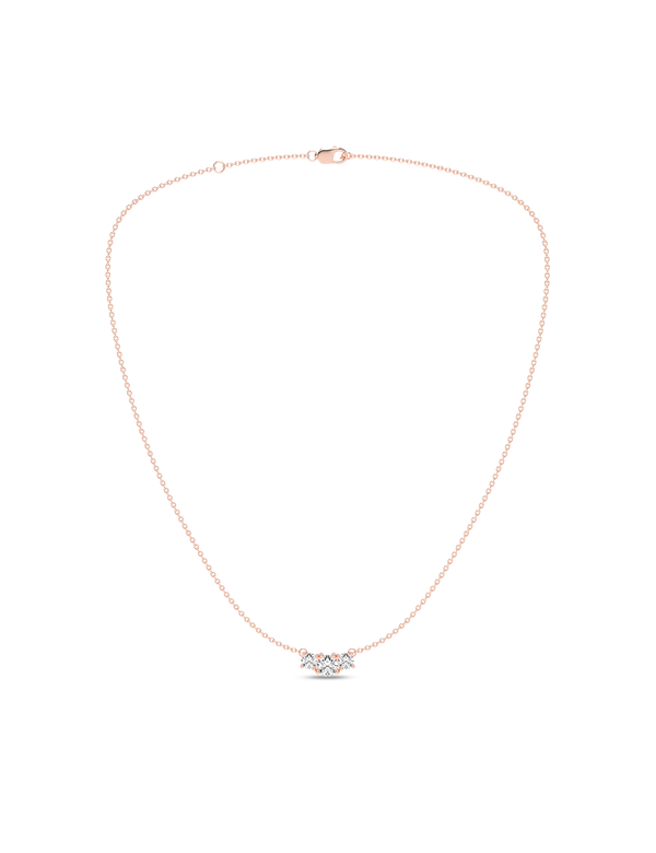 Atmos 3-Stone Diamond Necklace rose gold