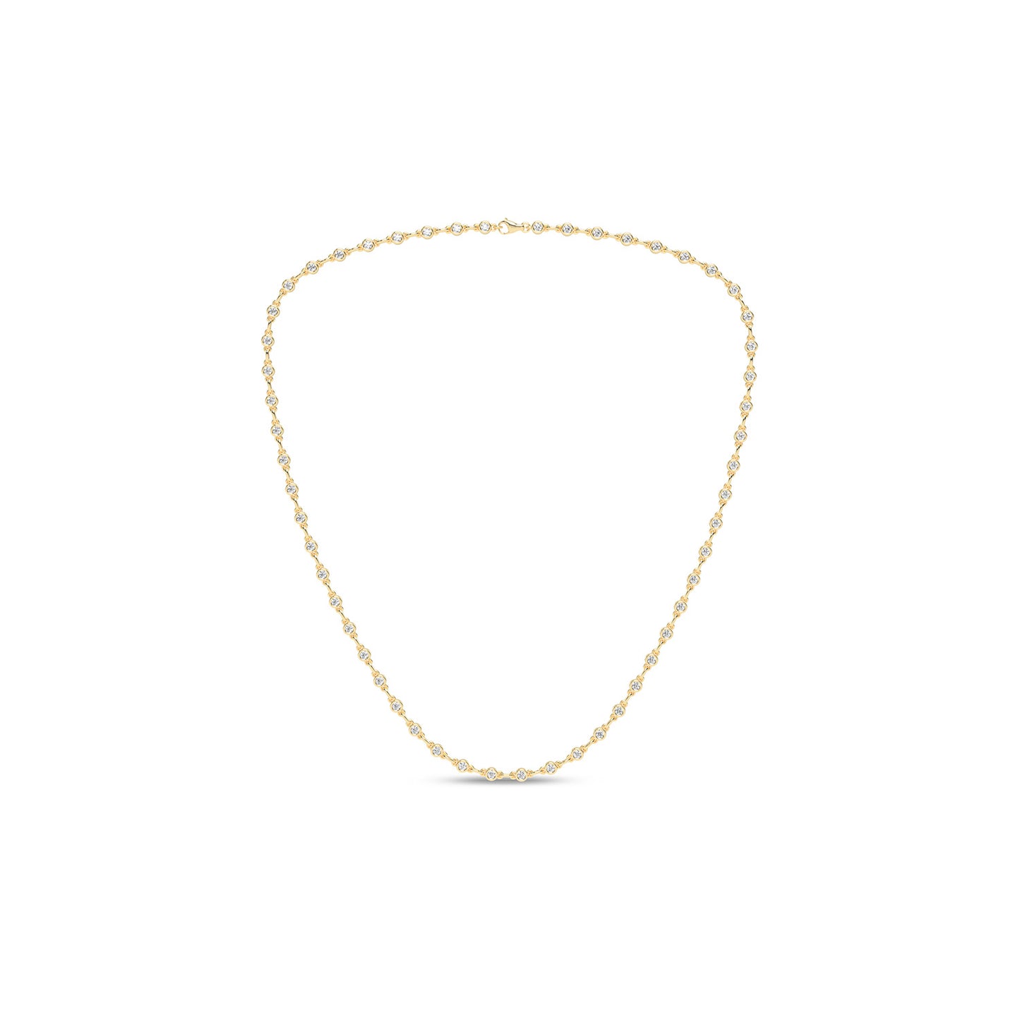 Bezel Set Diamond Tennis Necklace
