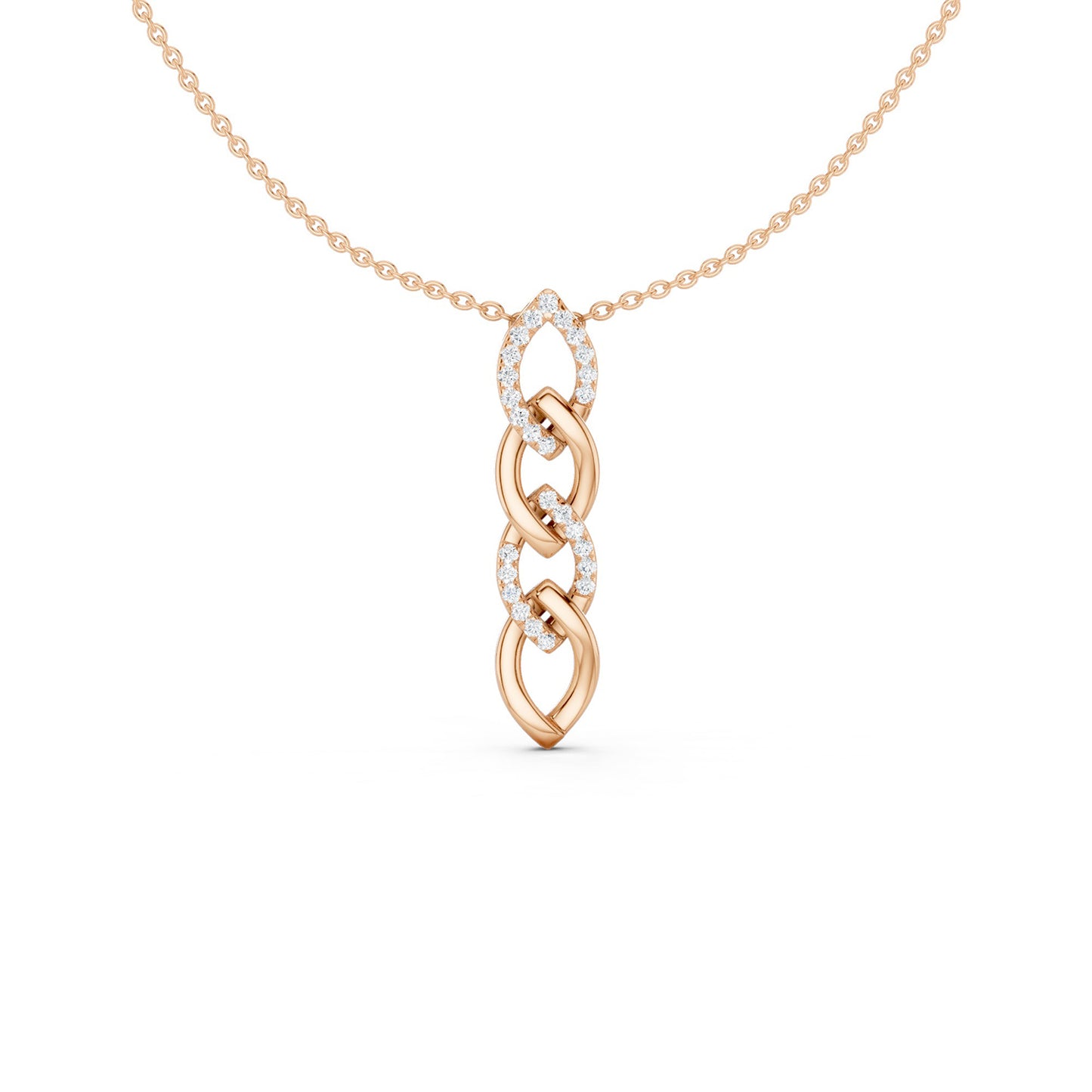 Alternating Cascading Diamond Waterfall Necklace