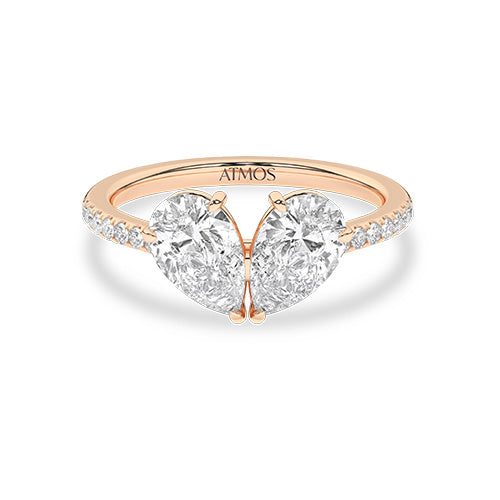 Atmos Double Pear Diamond Ring rose gold