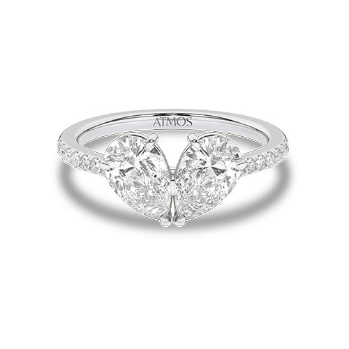 Atmos Double Pear Diamond Ring white gold