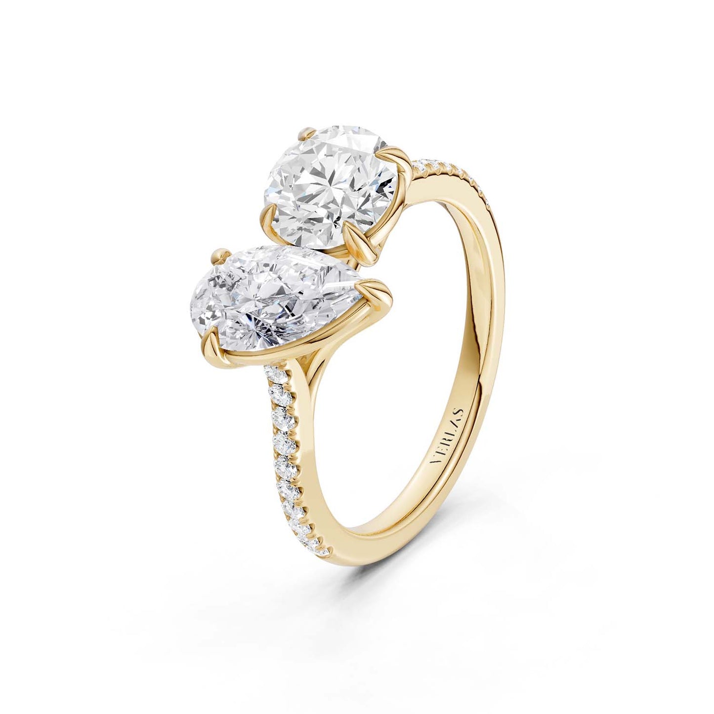 Pear Round Two Stone Diamond Ring