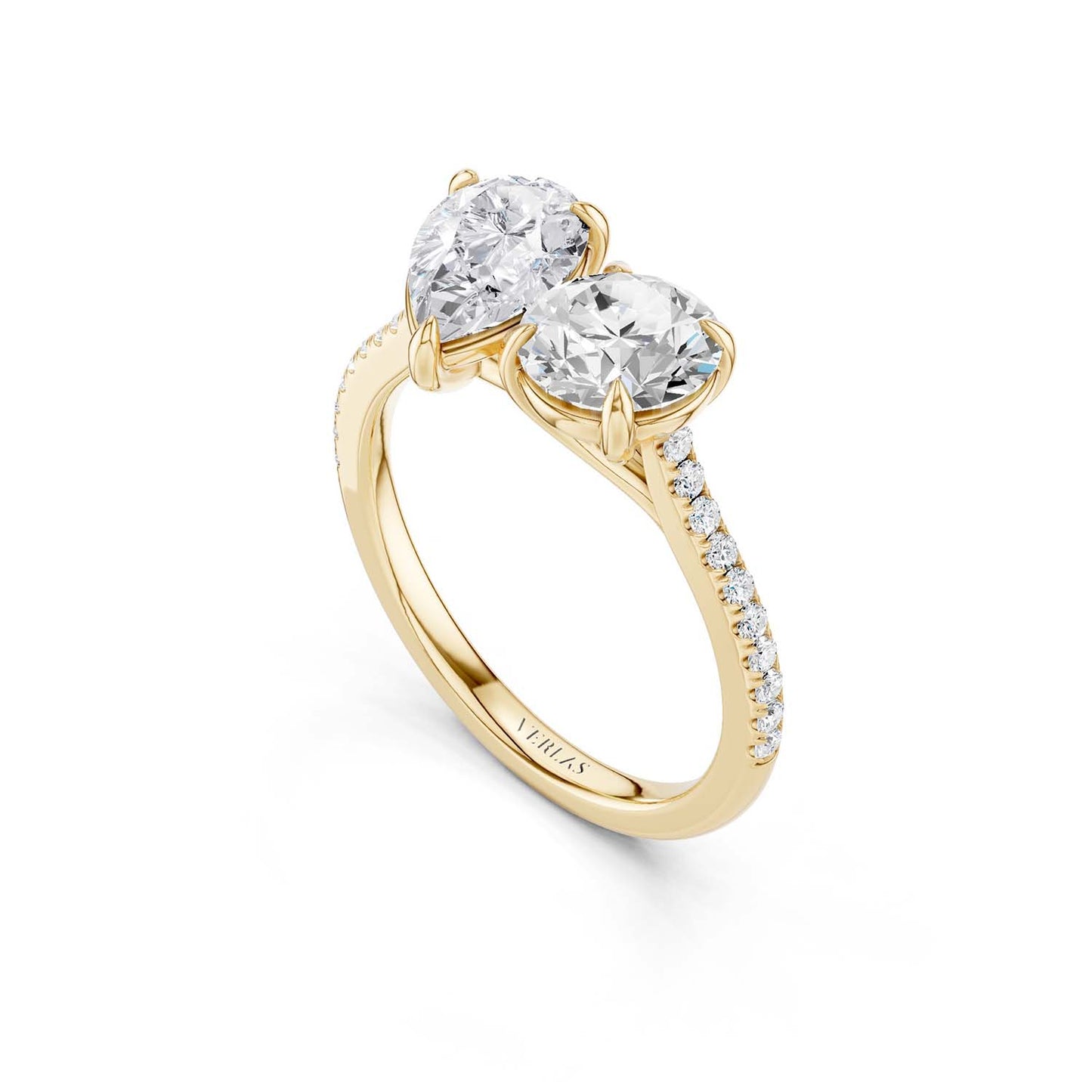 Pear Round Two Stone Diamond Ring