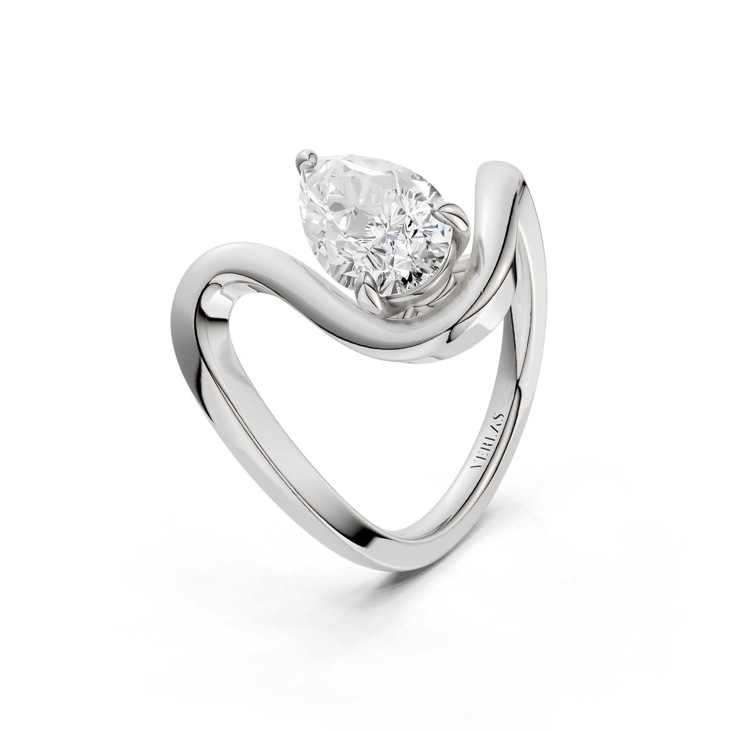 Curved Shank Dewdrop Ring