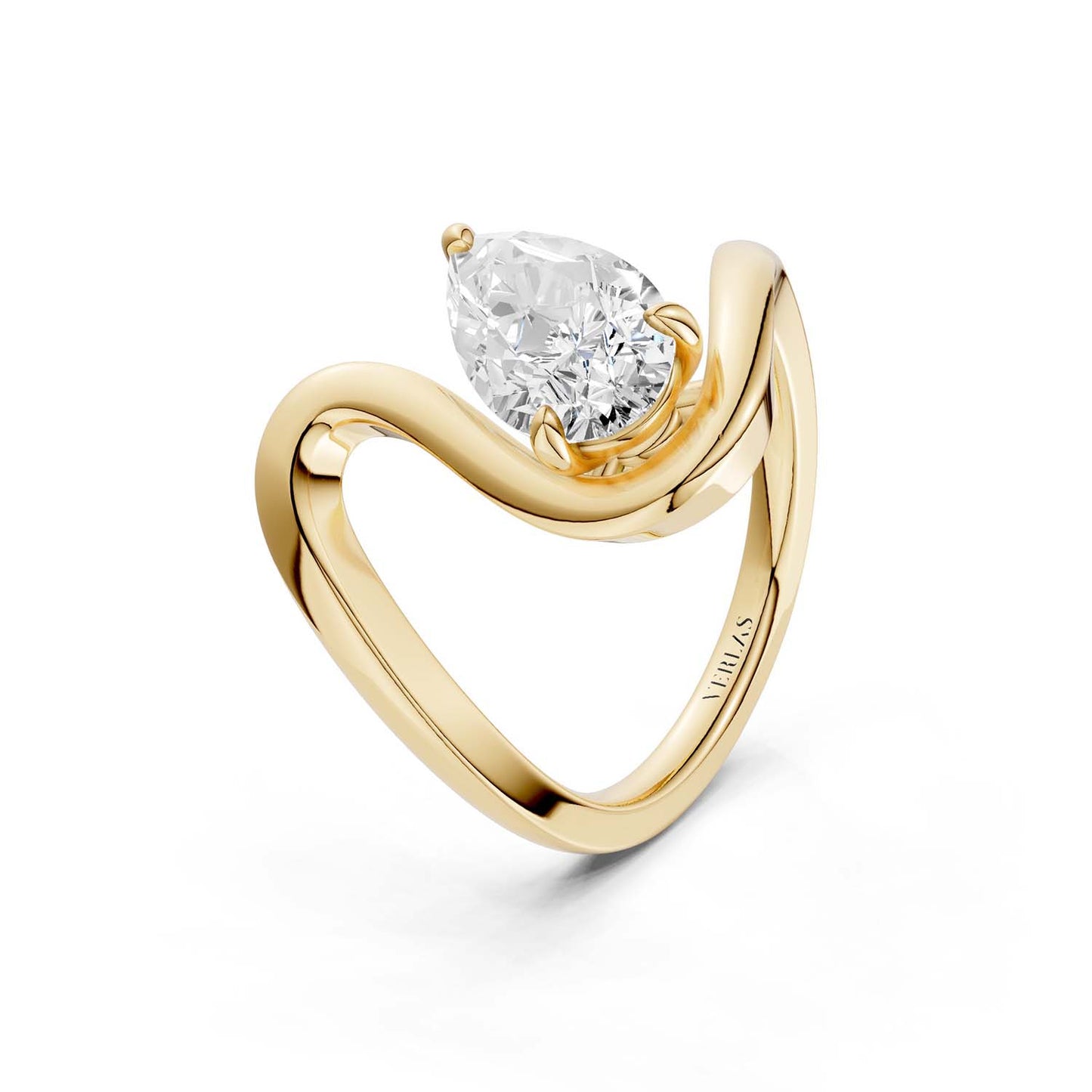 Curved Shank Dewdrop Ring