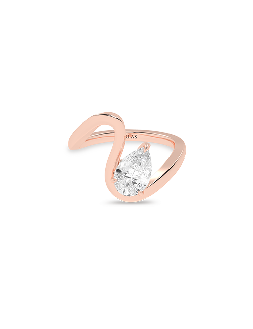 Atmos Curved Shank Dewdrop Ring rose gold