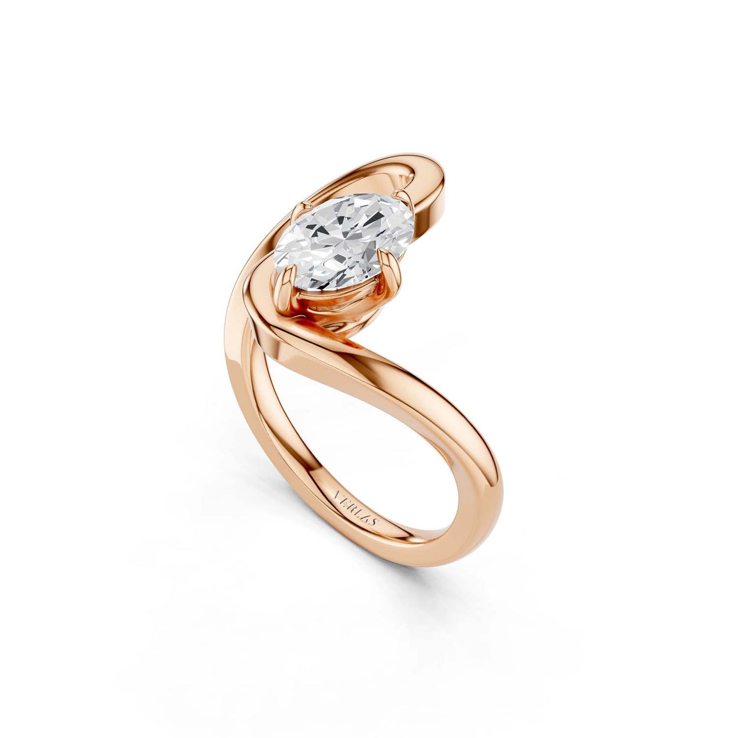 Curved Shank Ellipse Ring