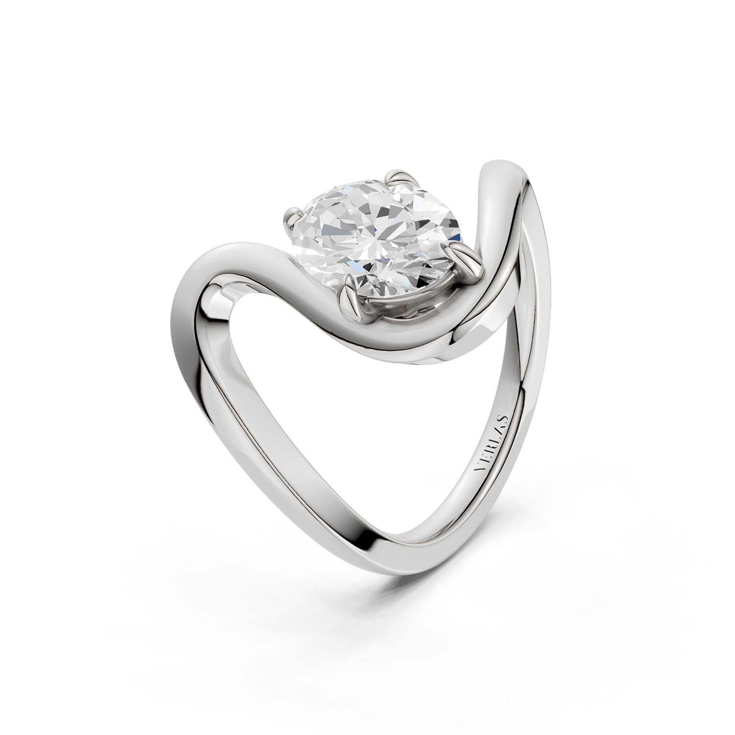 Curved Shank Ellipse Ring